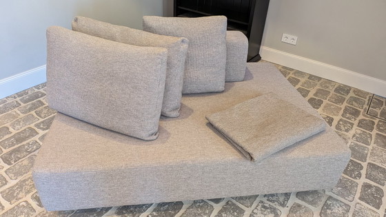 Image 1 of Stoffen Bank Grijs - 1,5 Zits, Loveseat - incl. extra stof