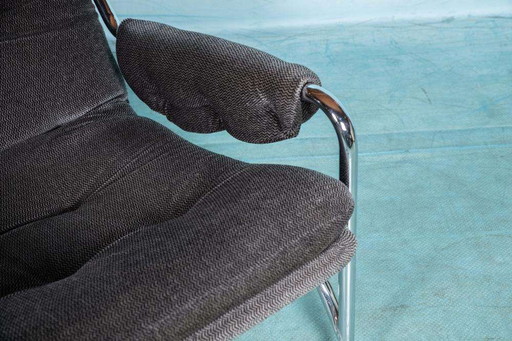 Space age armchair chrome vintage 70s lounge chair