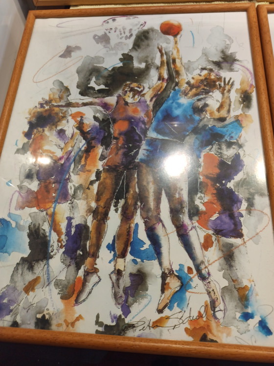 6 sports motifs by Petra Scholl – Paintings & Drawings, Glass, Paper (photo 7 of 7)