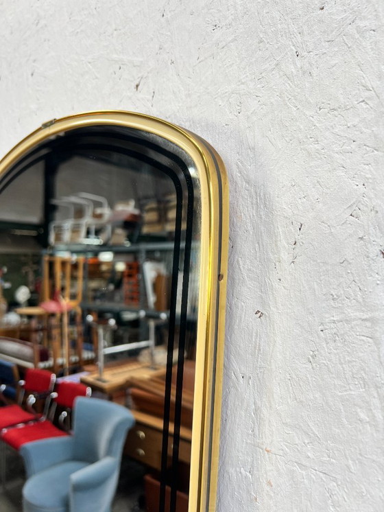 Image 1 of Specchio vintage con bordo dorato, anni '60