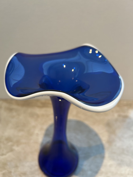 Image 1 of Mondgeblazen kobaltblauwe vaas