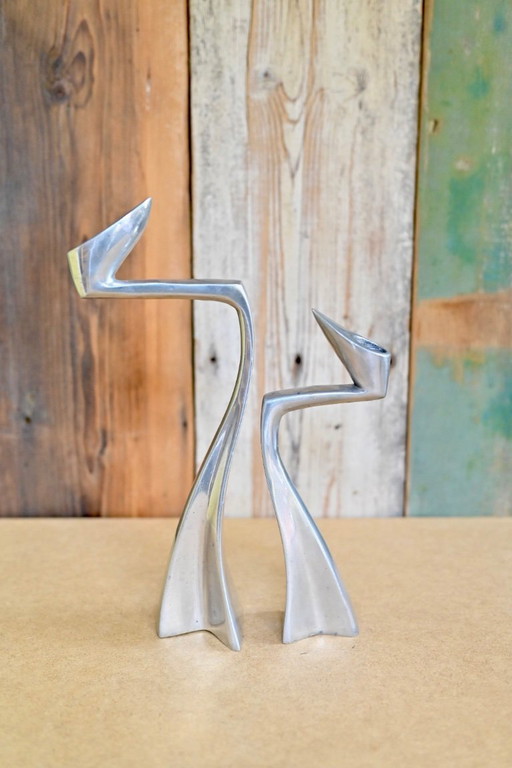 Coppia di portacandele - "Swan" - serie Arclumis - Matthew Hilton per SCP England