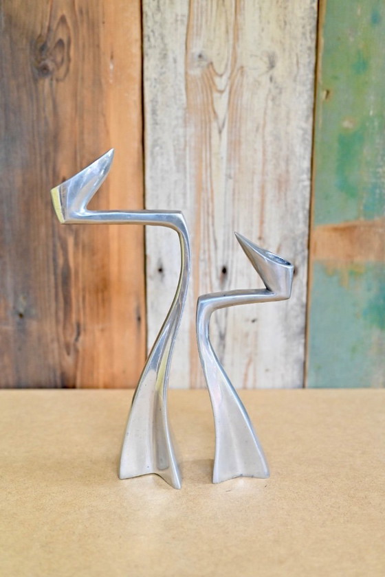 Image 1 of Par de candelabros - "Cisne" - Serie Arclumis - Matthew Hilton para SCP Inglaterra