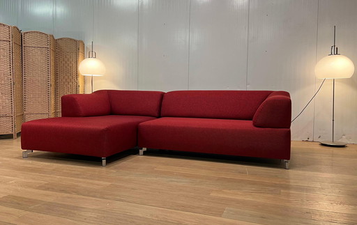 NEW Upholstered Leolux Faya Lobi Corner Sofa Red