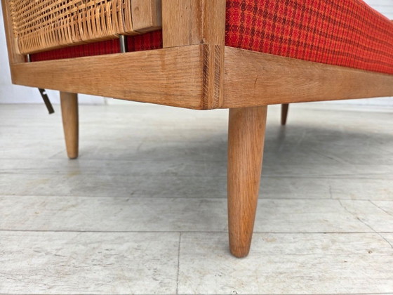 Image 1 of Sofá-cama con brazos abatibles danés, década de 1970, de Illum Wikkelsø, lana para muebles.