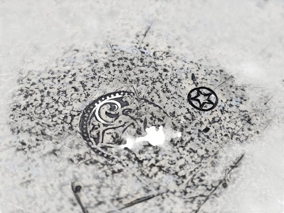 Image 1 of Plato de peltre - 'Porringer' - fuente para servir - contrastado - siglo XIX