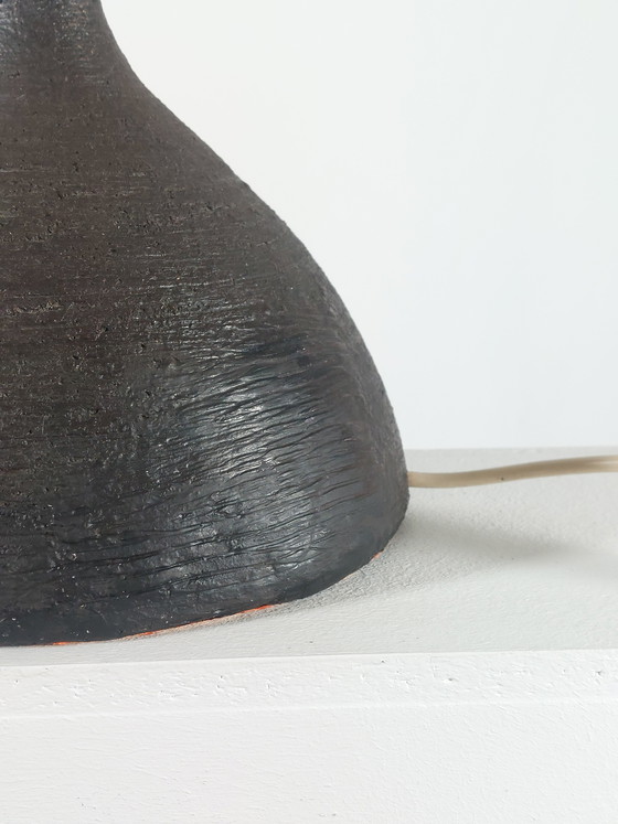 Image 1 of Lampada da tavolo vintage di metà secolo con base in ceramica.