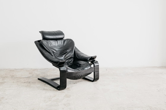 Image 1 of FAUTEUIL EN CUIR DE AKE FRIBYTTER POUR NELO MÖBEL SUÈDE, ANNÉES 1970