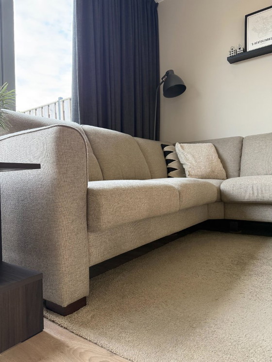 Image 1 of Divano angolare – 226x287 cm – tessuto effetto lino a trama grossa