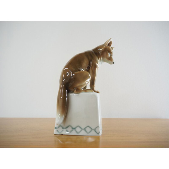 Image 1 of Midcentury Porcelain Sculpture of Fox, 1960s