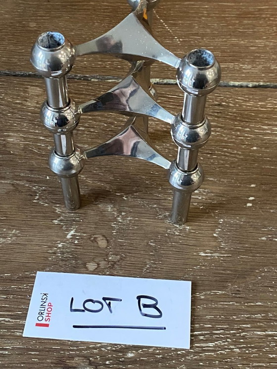 Image 1 of Lotto B, set di 3 candelieri modulari, NAGEL 1970