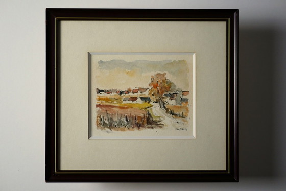 Image 1 of RAY DAVID, Autumn Landscapes. Pair of framed watercolors.