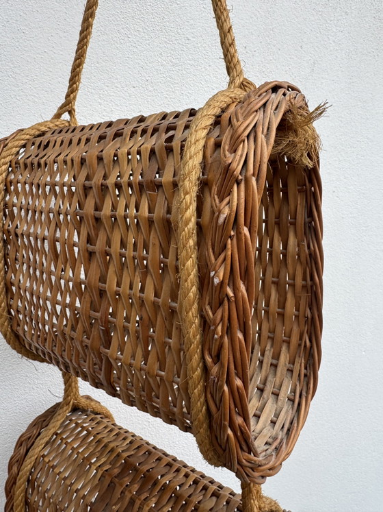 Servitore sospeso in vimini rattan anni '60 – Decorazioni murali (photo 9 of 13)