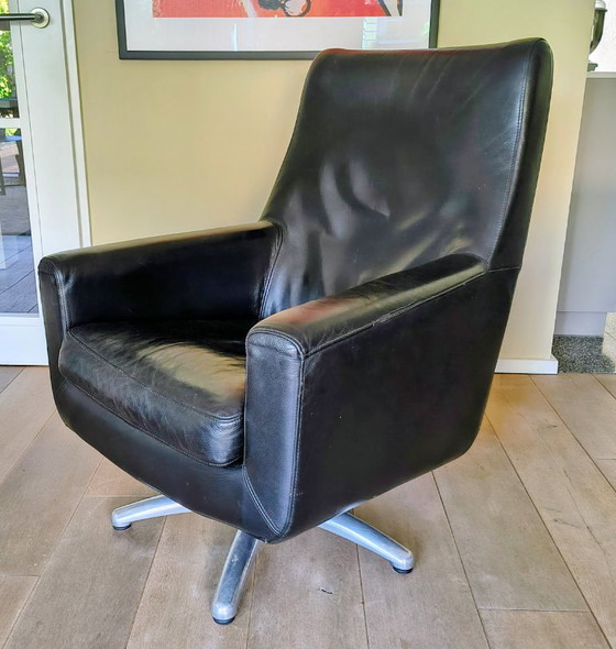Retro Zwart Leren Draaistoel – Montel, Draaistoelen, Leather (photo 5 of 5)