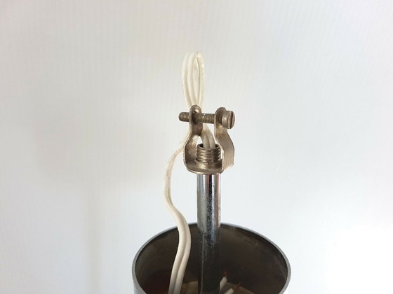 Image 1 of Vintage 1970s Ceiling Light, Glass & Chrome, 70s Space Age