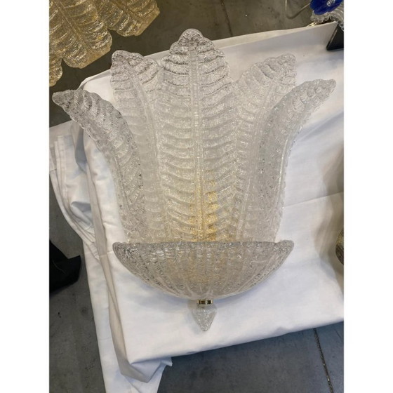 Image 1 of Coppia di applique da parete Tronchi in vetro di Murano trasparente e dorato