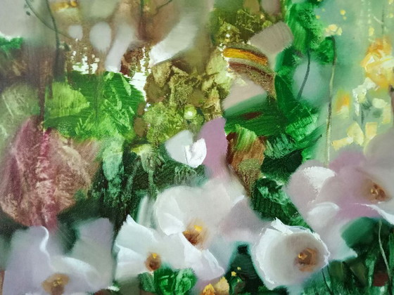 Original Oil Painting Abstract Expressionism Landscape Meadow Sunny Bouquet – Paintings & Drawings, Canvas (photo 7 of 8)