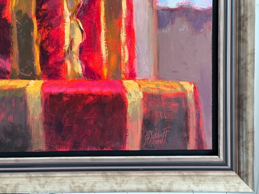 Pittura ad olio originale su tavola dal titolo "Riflesso".