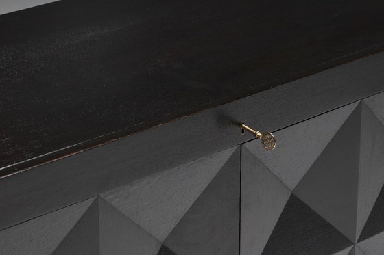 Image 1 of Brutalistisch De Coene-dressoir in gebeitst eikenhout, België, jaren 70