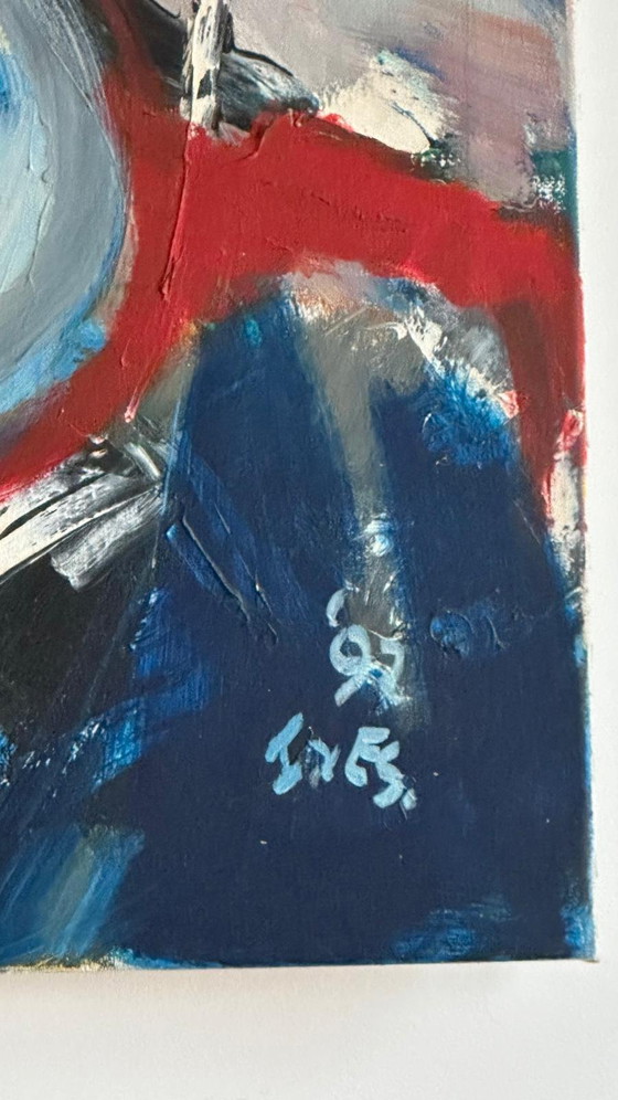 Image 1 of Abstract painting by Iet van Es – 100 x 100 cm – from 1992