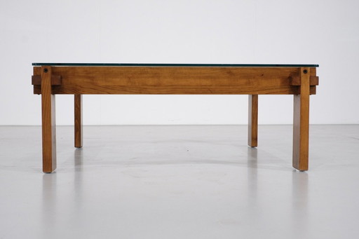 Table basse carrée en chêne, Italie - 1970