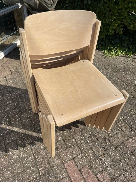 6 Casala Dining chairs from the 70s, white-grey stained – Wood (photo 7 of 11)