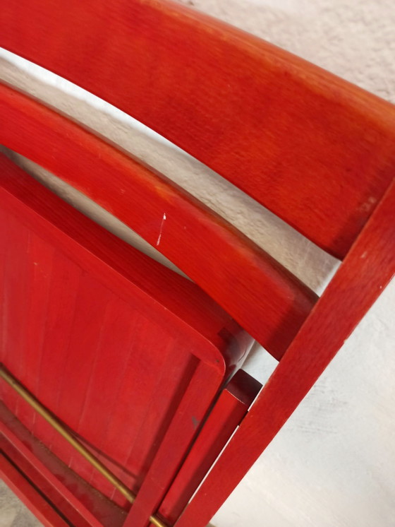 Image 1 of 2 x vintage rode houten klapstoelen
