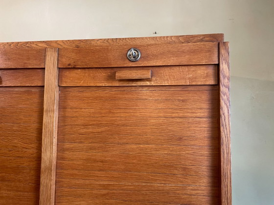 Roller Shutter Archive Music Cabinet, 3-Panel, 50s French – Storage cabinet, Wood (photo 7 of 20)