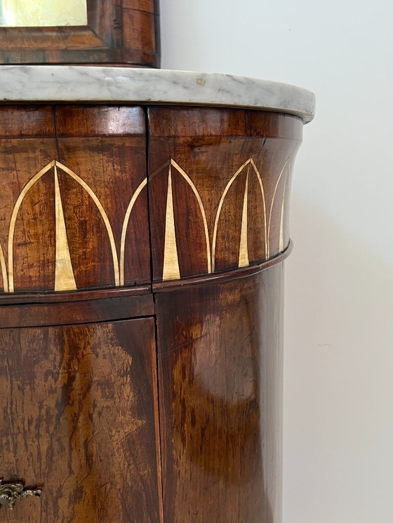 Image 1 of Cassettone - Noce - Comò con specchiera