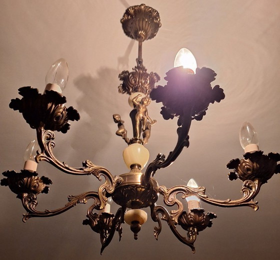 Lampadario Vintage – Pietra, Ottone (photo 4 of 5)