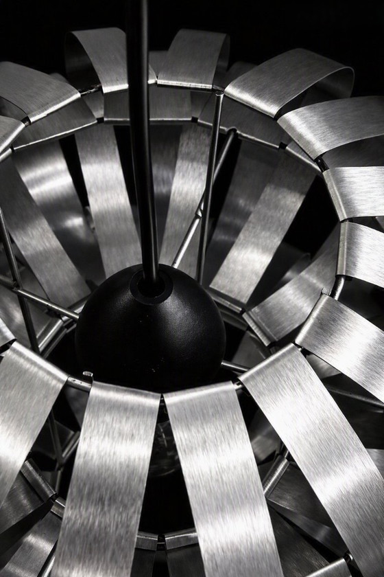 Max Sauze Hängelampe – Frankreich, ca. 1960 – Pendelleuchten, Aluminium (photo 8 of 12)