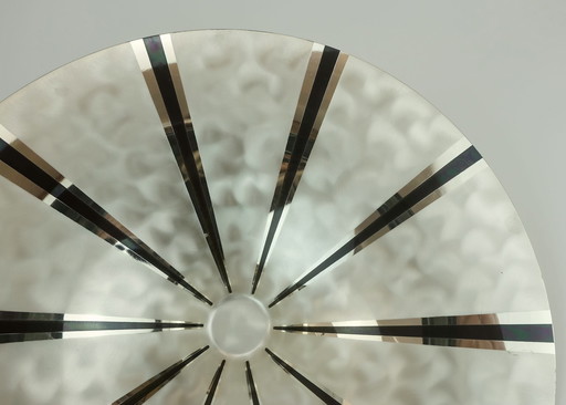 Grote WMF Ikora Art Déco Schaal Verzilverd Metalen Streep Decor jaren 1930 1940
