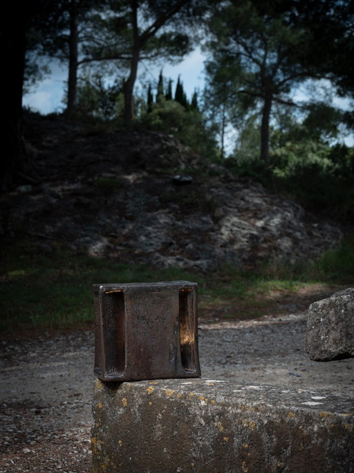 sculptural table lamp, "block" model
