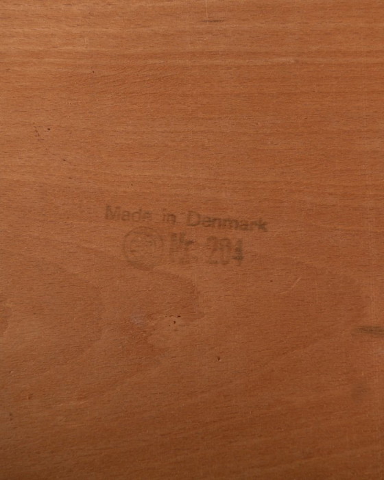 Image 1 of Vintage Danish Dining Chairs, Teak Backrest and Beech Frame, Newly Upholstered Black Skai Seats, 1960s