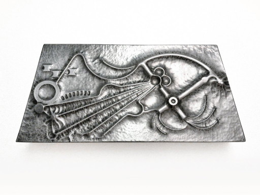 Kunstwerk Wanddecoratie Aluminium Jaren 70 – Metal, Vintage