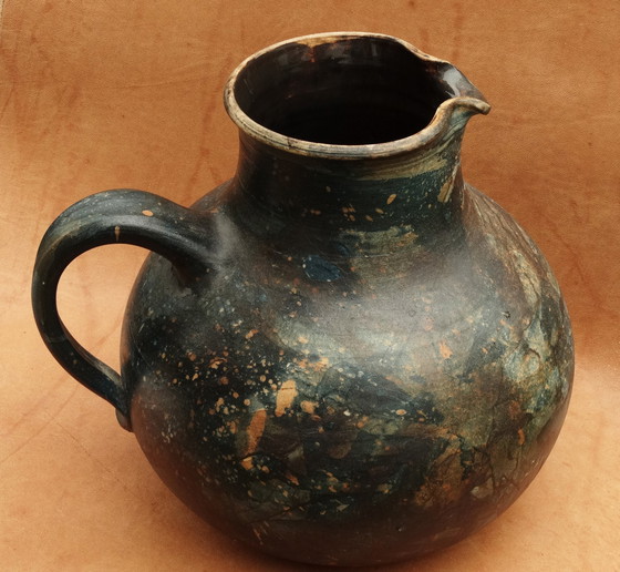 Image 1 of bolvormige Kan, pichet à anse 1976, Gerhard Liebenthron (1925-2005)