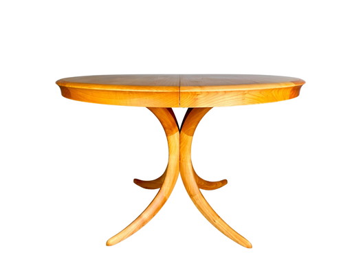 Original Midcentury Table de salle à manger extensible en bois de cerisier 1960 Vintage