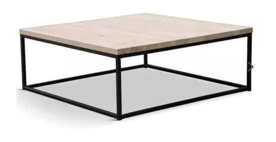 Image 1 of Mesa de centro moderna y pesada con tapa de roble