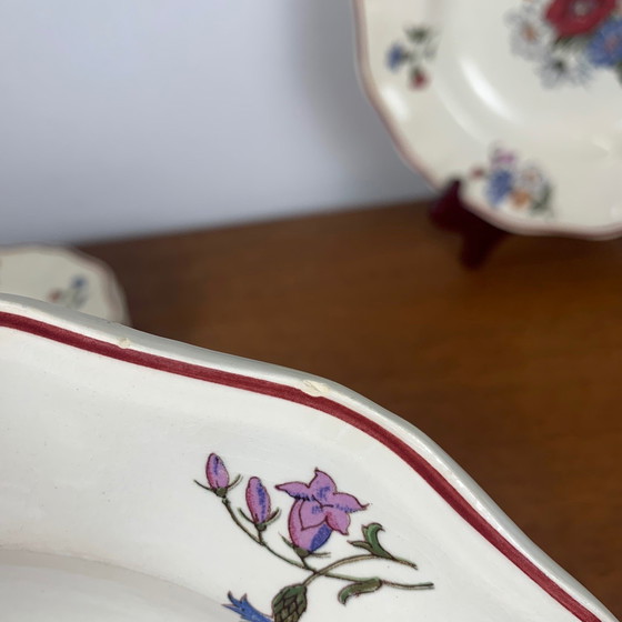 Image 1 of Set di 4 piatti fondi Sarreguemines, modello "Agreste", 1920/50