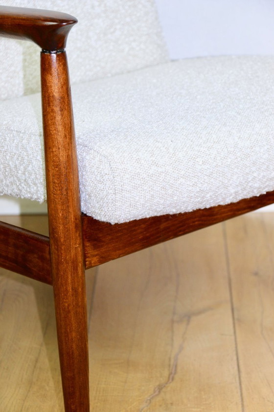 Image 1 of Sessel GFM-64, entworfen von Edmund Homa in den 70er Jahren, Elfenbeinweiß – 2 Stück verfügbar