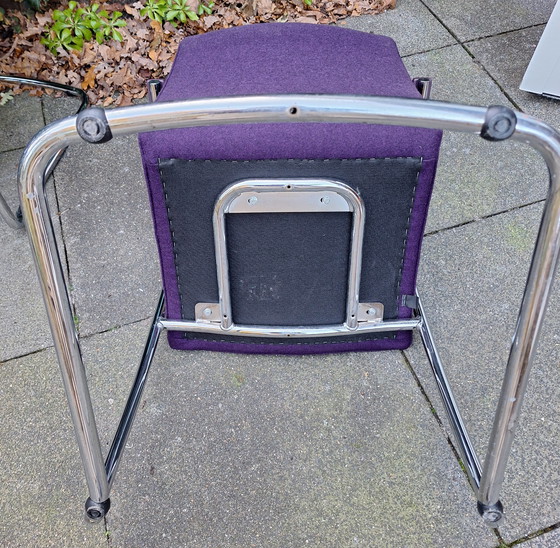 Image 1 of 4 sedie Leolux in lana viola