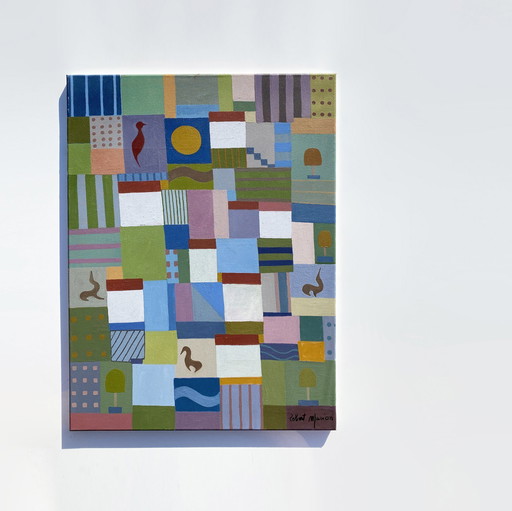 Paysage urbain expressionniste par R.Marion. France