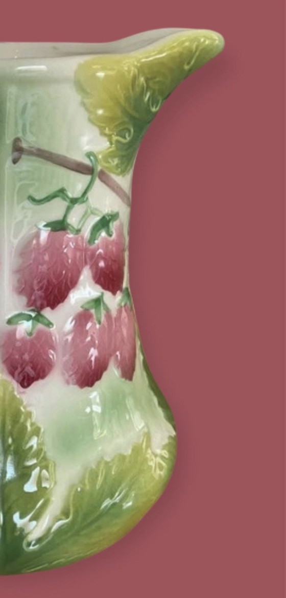 Image 1 of Saint Clement french majolica strawberry pitcher