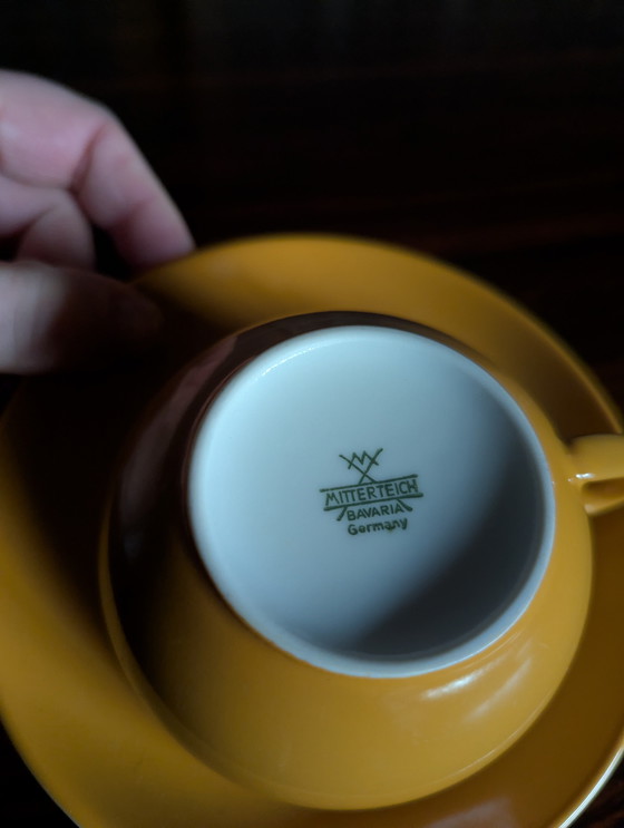 Image 1 of Vintage Kop & schotel - Mitterteich - okergeel 