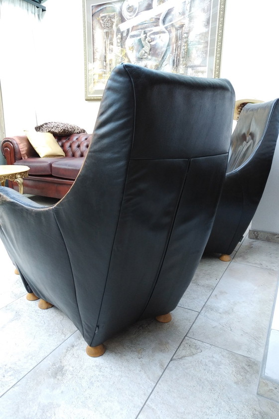 Image 1 of 2x Design Fauteuil + Hocker De Toekomst Sitting Vision Zwart