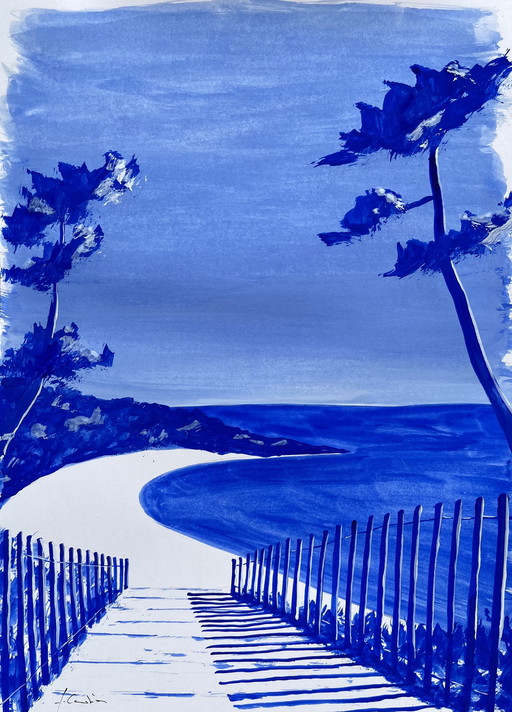 Gouache azul ultramar sobre papel, 33x24 cm