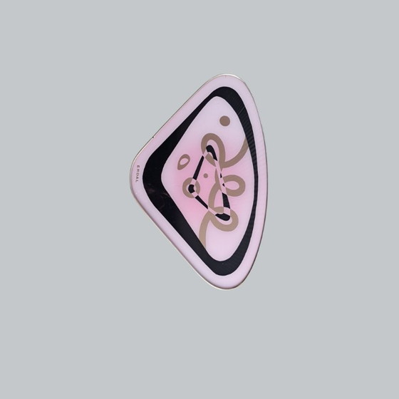 Image 1 of Erdal-Beistelltisch aus der Mitte des 20. Jahrhunderts – rosa Emaille – Belgien, 1950er Jahre