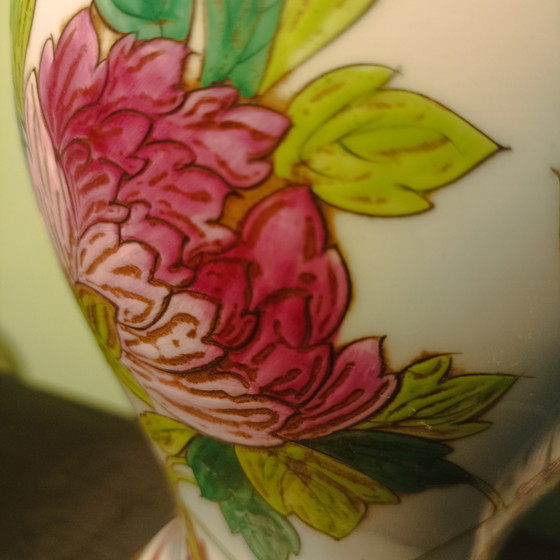 Image 1 of Vintage Limoges porcelain lamp – hand-painted relief – not a print – very solid workmanship”