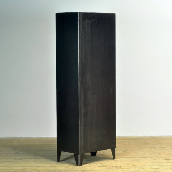 Polished iron medical cabinet, 1950s, kovona, Display cabinets, Metal, Glass, Black, Vintage (photo 13 of 13)