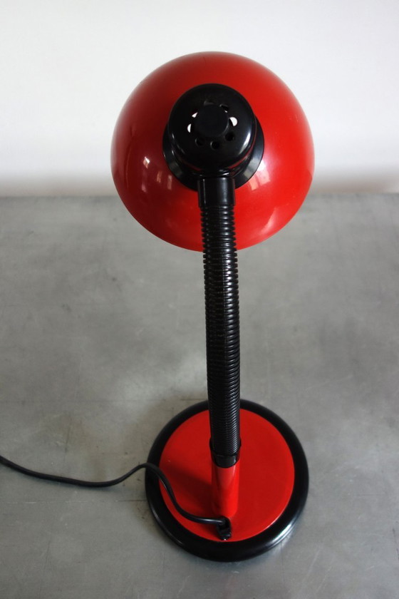 Lámpara de escritorio Aluminor años 70, Lámparas de mesa, Metal, Plástico, Rojo, Retro (foto 6 de 10)